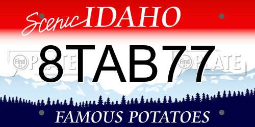 8TAB77 Idaho License Plate