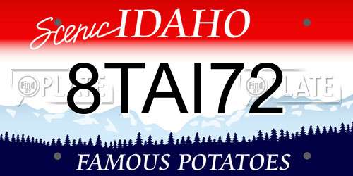 8TAI72 Idaho License Plate