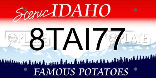 8TAI77 Idaho License Plate
