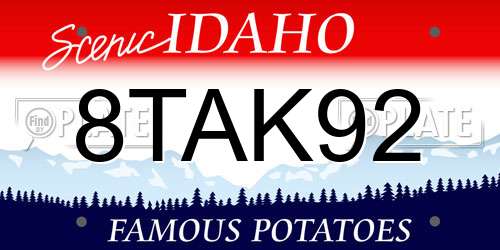8TAK92 Idaho License Plate