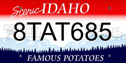 8TAT685 Idaho License Plate