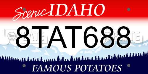 8TAT688 Idaho License Plate
