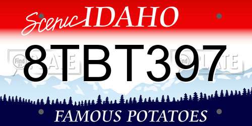 8TBT397 Idaho License Plate