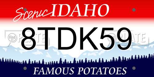 8TDK59 Idaho License Plate