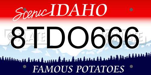 8TDO666 Idaho License Plate