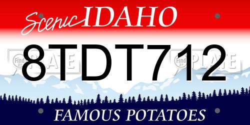 8TDT712 Idaho License Plate