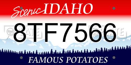 8TF7566 Idaho License Plate