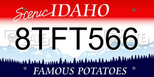 8TFT566 Idaho License Plate