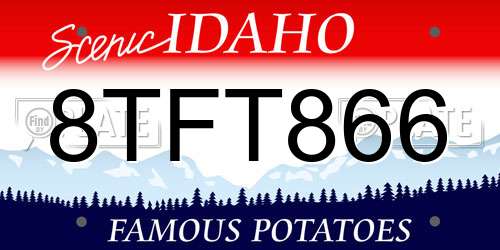 8TFT866 Idaho License Plate