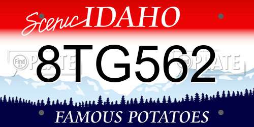8TG562 Idaho License Plate