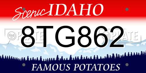 8TG862 Idaho License Plate