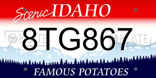 8TG867 Idaho License Plate