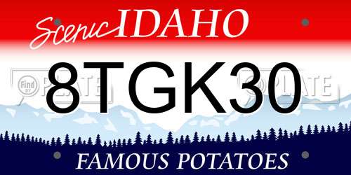 8TGK30 Idaho License Plate