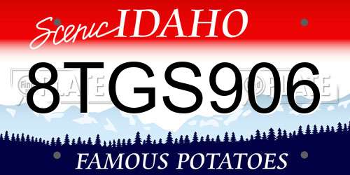8TGS906 Idaho License Plate