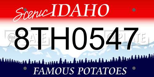 8TH0547 Idaho License Plate