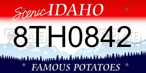 8TH0842 Idaho License Plate