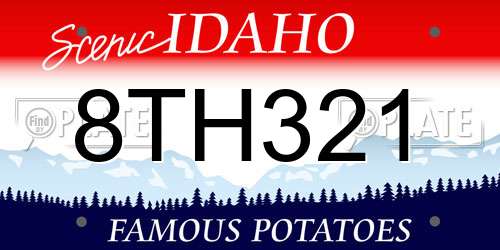 8TH321 Idaho License Plate