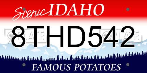8THD542 Idaho License Plate
