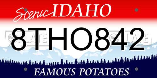 8THO842 Idaho License Plate