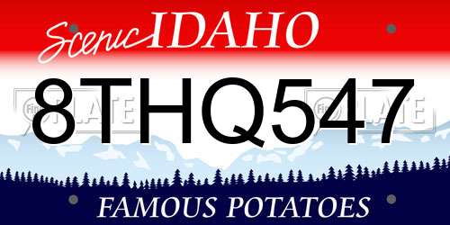 8THQ547 Idaho License Plate