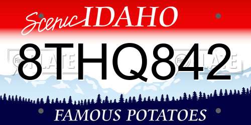 8THQ842 Idaho License Plate