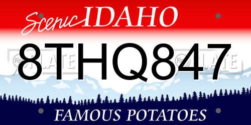 8THQ847 Idaho License Plate