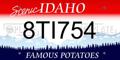 8TI754 Idaho License Plate