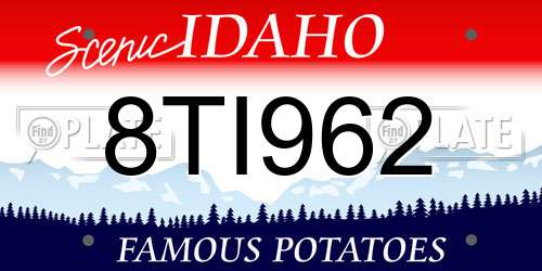 8TI962 Idaho License Plate
