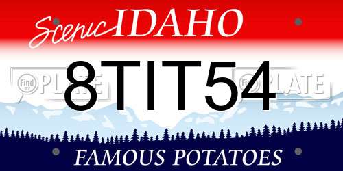 8TIT54 Idaho License Plate