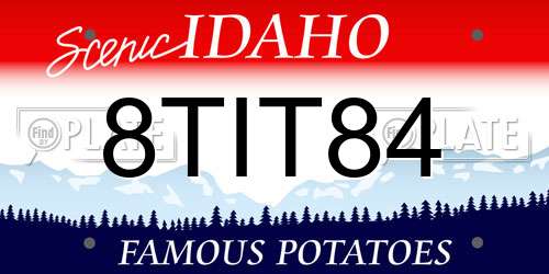 8TIT84 Idaho License Plate