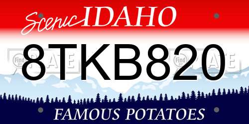 8TKB820 Idaho License Plate