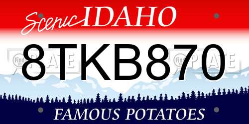 8TKB870 Idaho License Plate