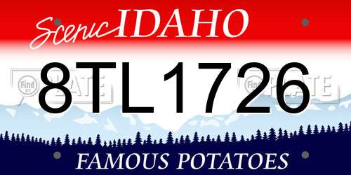8TL1726 Idaho License Plate
