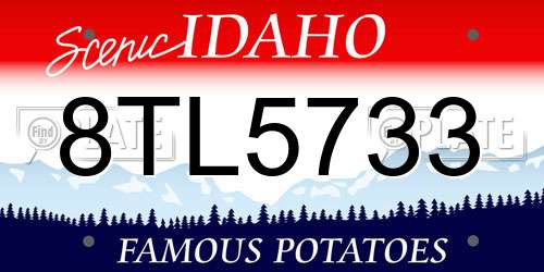 8TL5733 Idaho License Plate