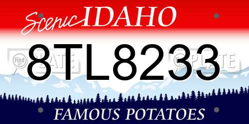 8TL8233 Idaho License Plate
