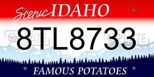 8TL8733 Idaho License Plate