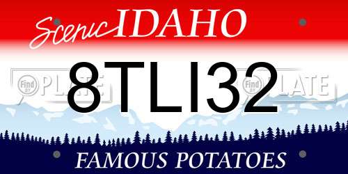 8TLI32 Idaho License Plate