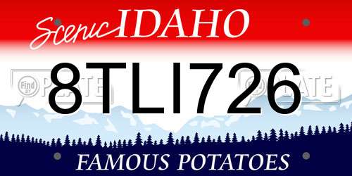 8TLI726 Idaho License Plate