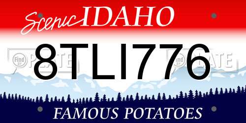 8TLI776 Idaho License Plate