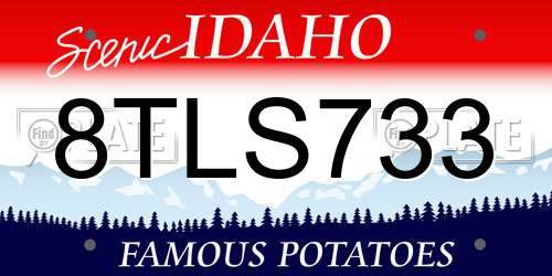 8TLS733 Idaho License Plate