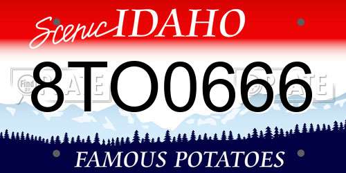 8TO0666 Idaho License Plate