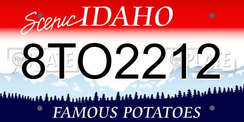8TO2212 Idaho License Plate