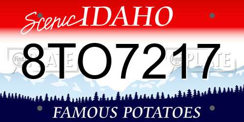 8TO7217 Idaho License Plate
