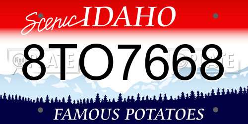 8TO7668 Idaho License Plate