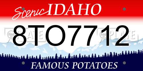 8TO7712 Idaho License Plate