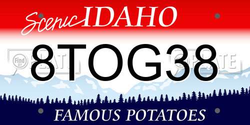 8TOG38 Idaho License Plate