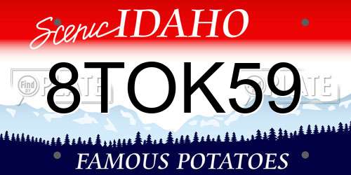8TOK59 Idaho License Plate