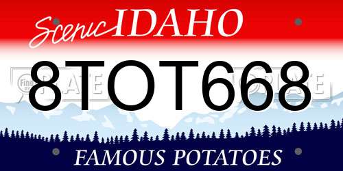 8TOT668 Idaho License Plate