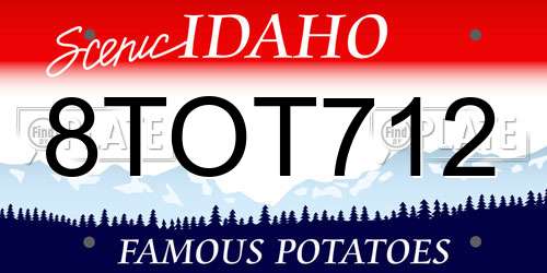 8TOT712 Idaho License Plate