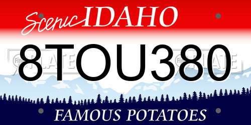 8TOU380 Idaho License Plate